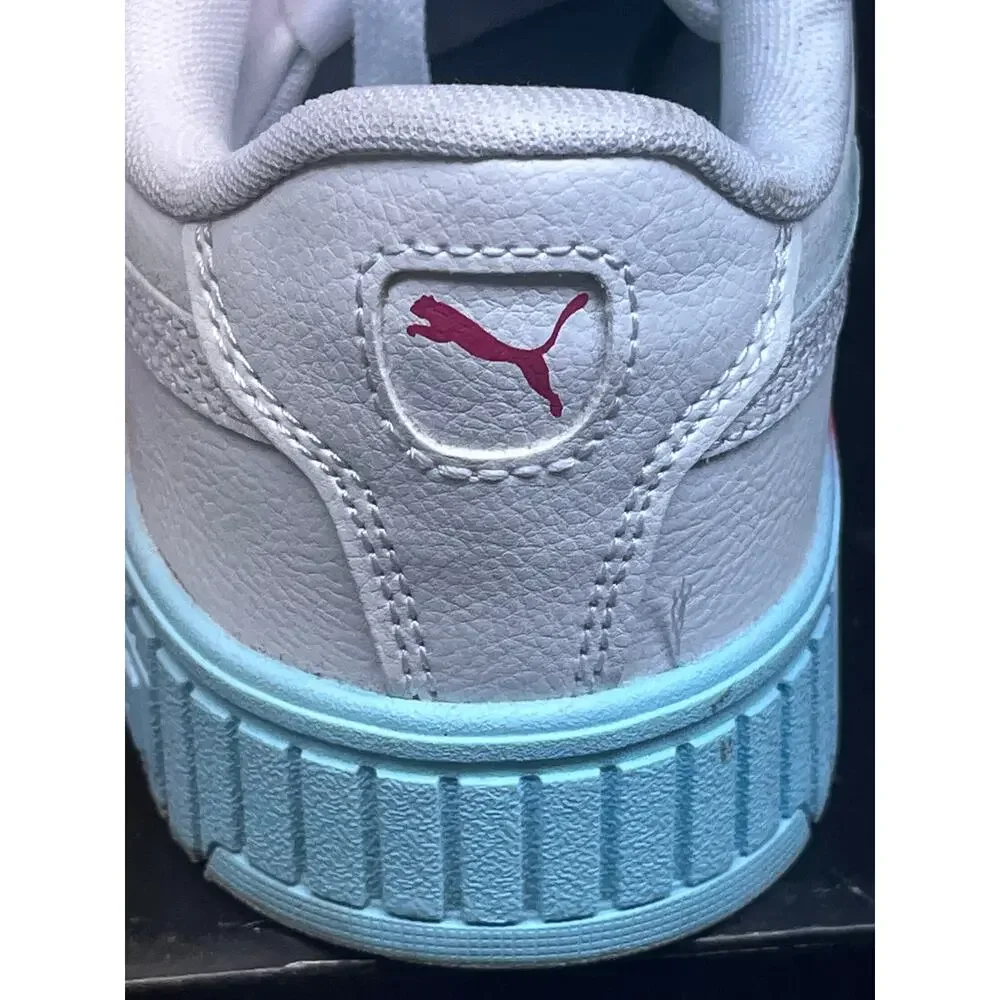 Big Kid's Puma Carina 2.0 Fade Jr White/Pink/Blue - size 7 - 390472-01 With Box